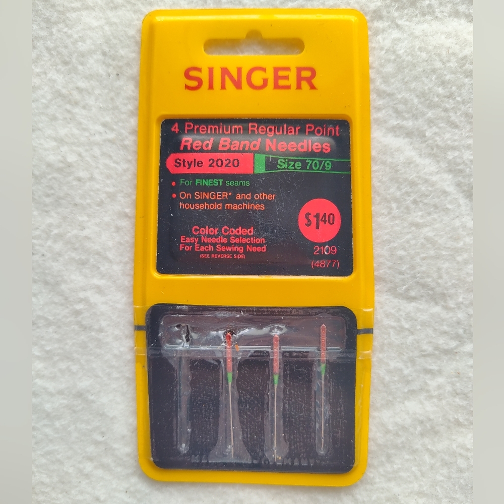 Singer For Premium Regular Point Red Band Needles Style 2020 Size 70/9 2020